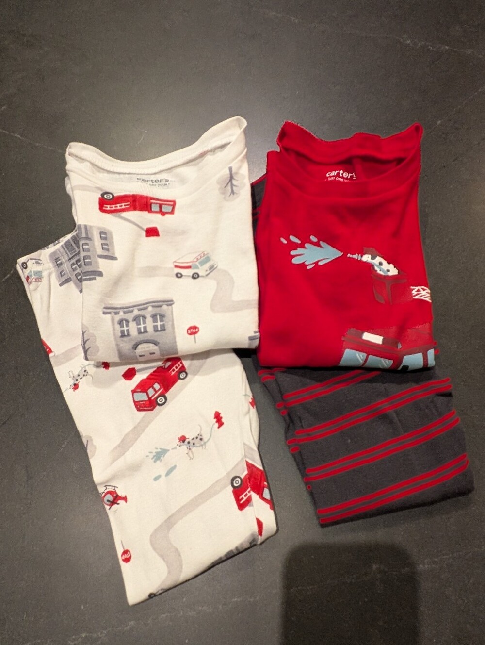LOT 2 Carter's Fire Truck Pajama Set Boys 4T